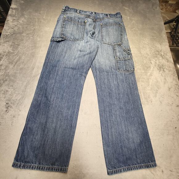 Old Navy Jeans Mens 36x31 Blue Loose Painter Carpenter Workwear Denim Utility - Picture 8 of 9
